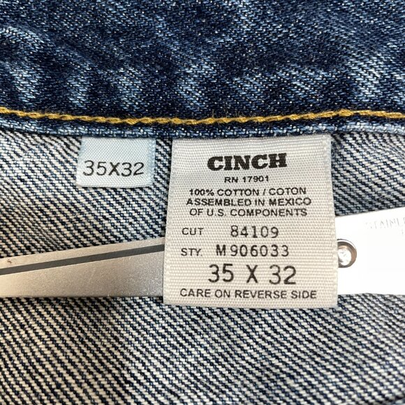 Cinch Jeans Men’s 35x32 Blue Black Label Relaxed Tapered Denim Loose Fit Western - Picture 3 of 6